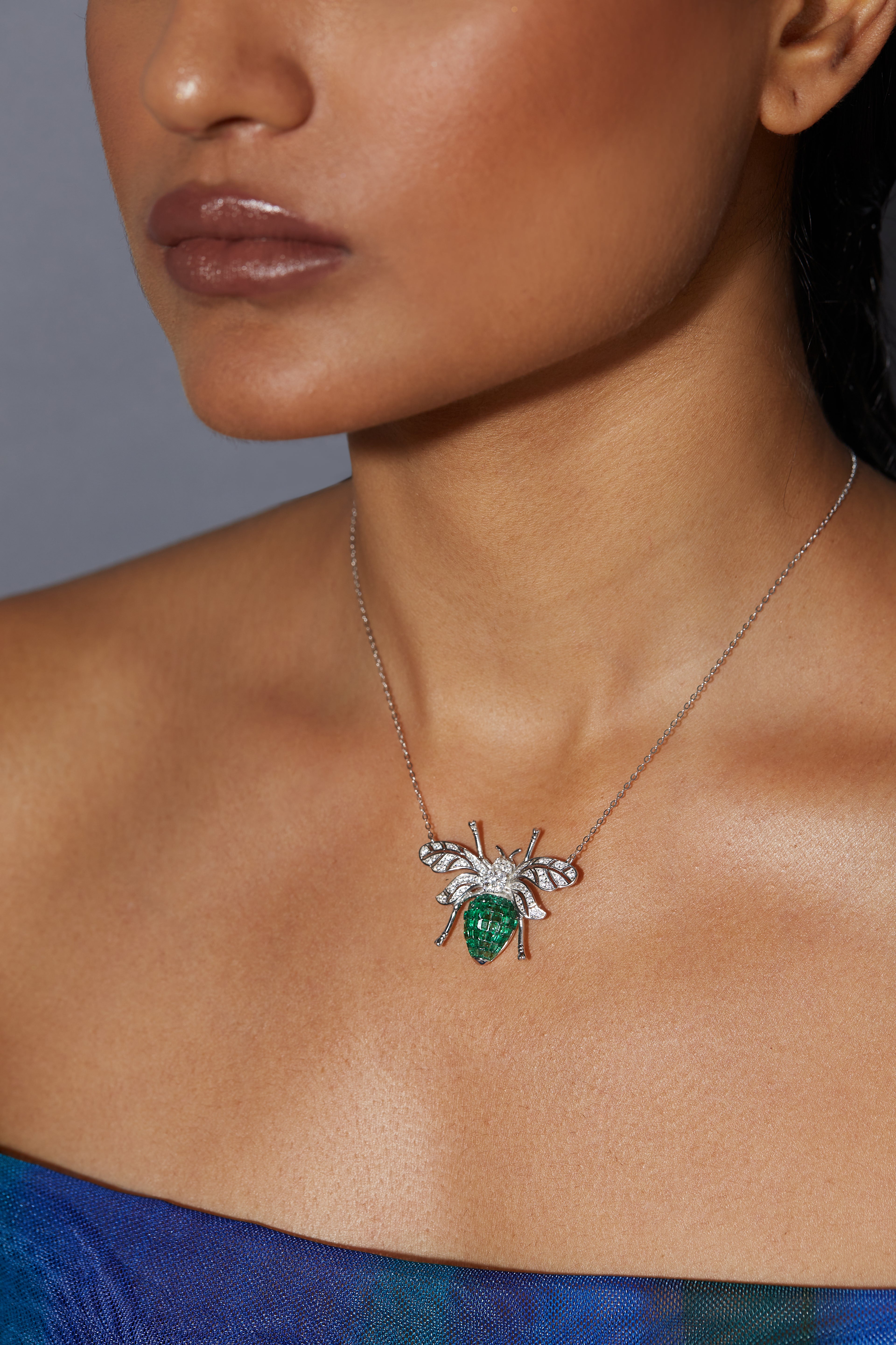 Enchanted Hive Honey Bee Pendant With Silver Chain