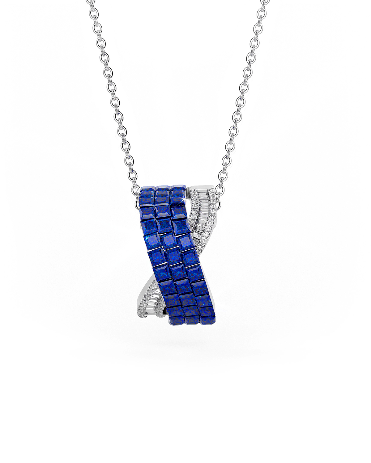 Foliage Twist Pendant With Silver Chain