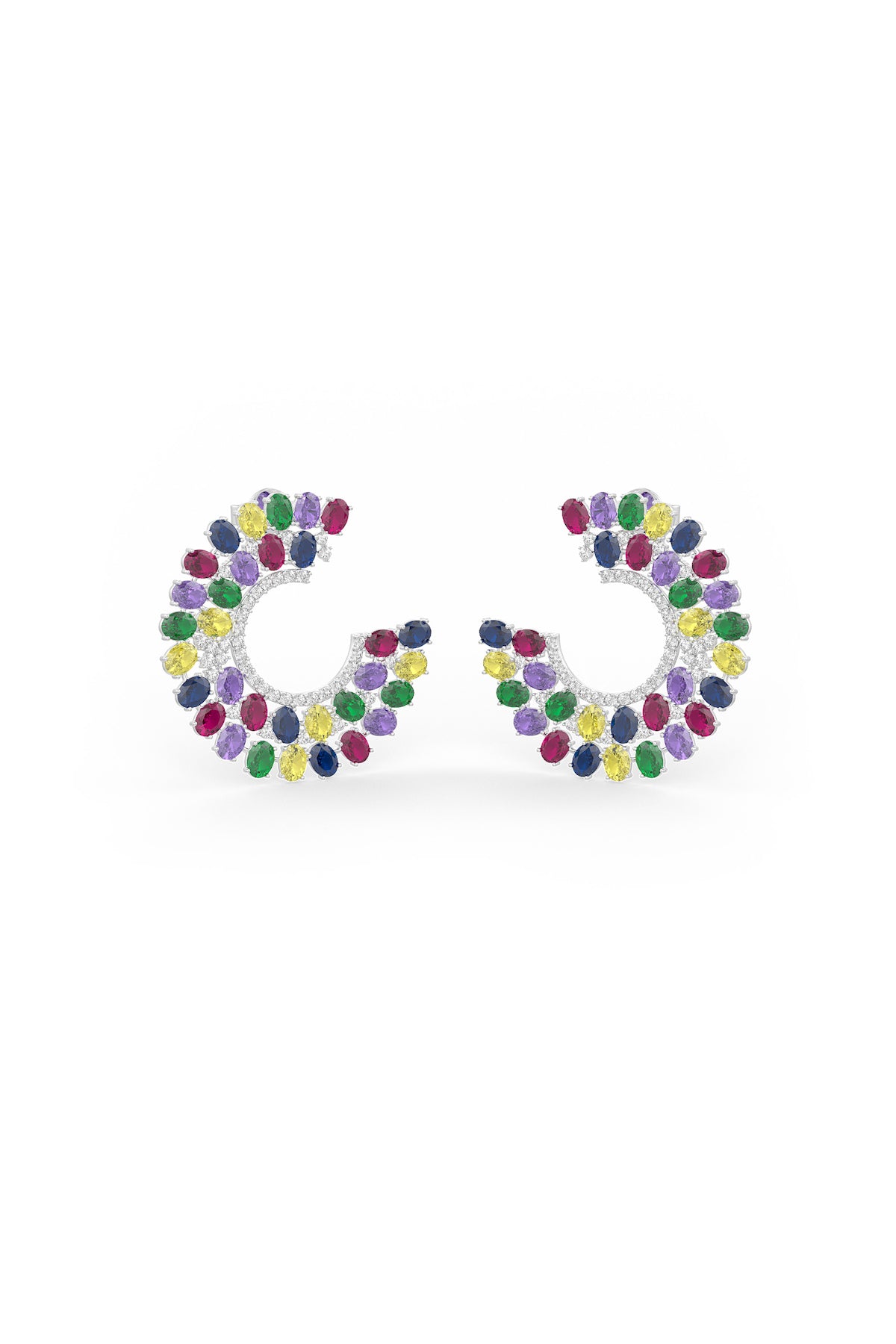 Crescent Double Layer Dangler Earrings