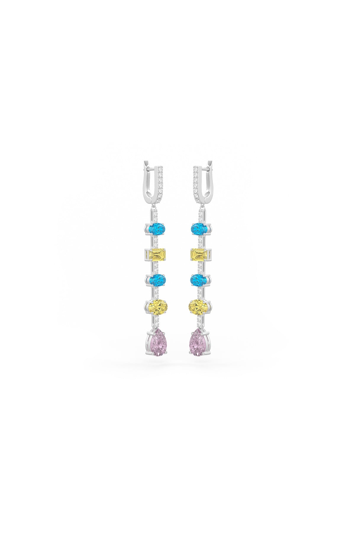 Rainbow Cascade Dangler Earrings