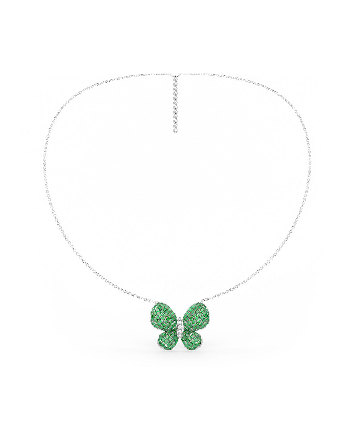Fluttering Wings Pendant With Silver Chain