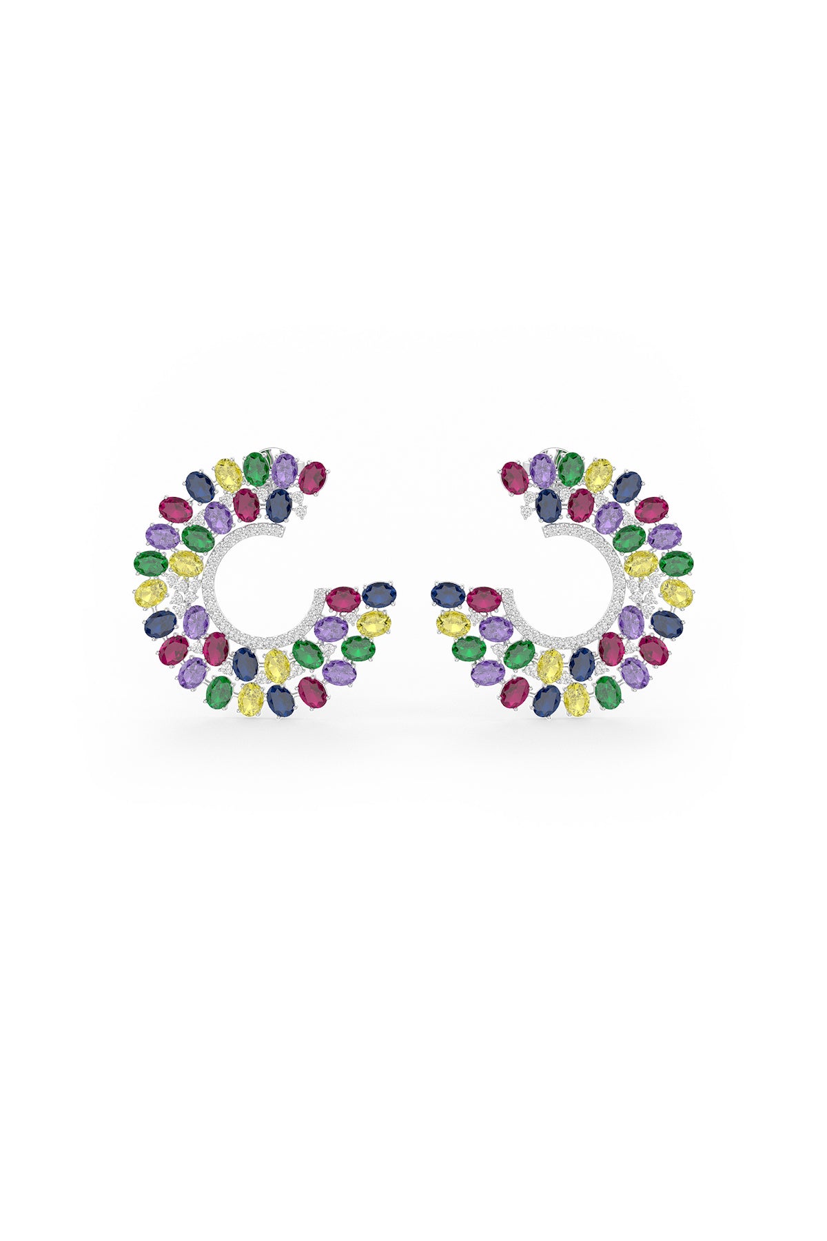 Crescent Double Layer Dangler Earrings