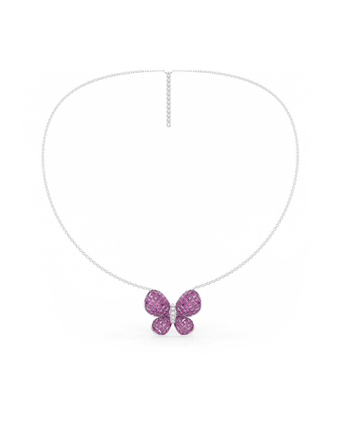 Fluttering Wings Pendant With Silver Chain