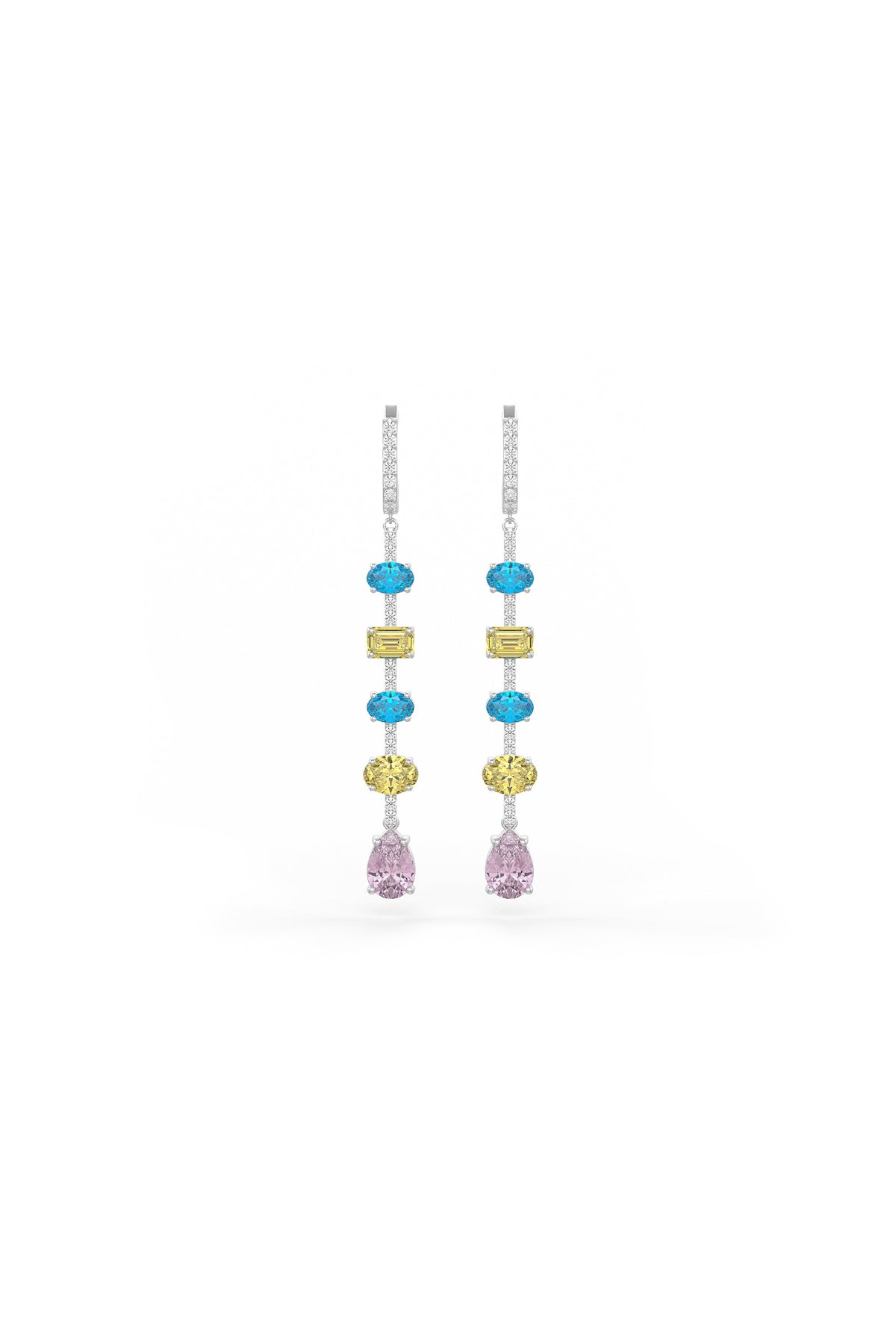 Rainbow Cascade Dangler Earrings