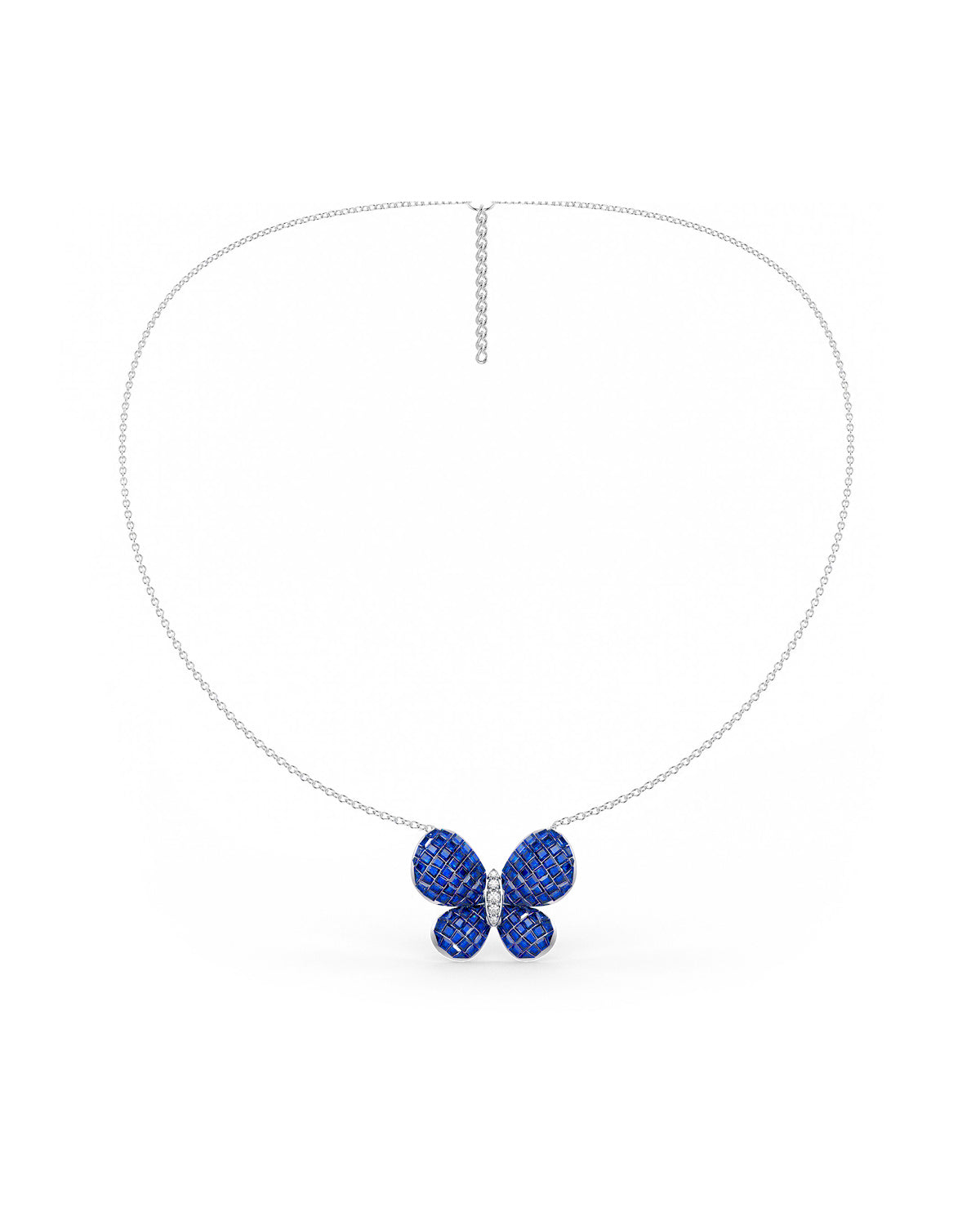 Fluttering Wings Pendant With Silver Chain