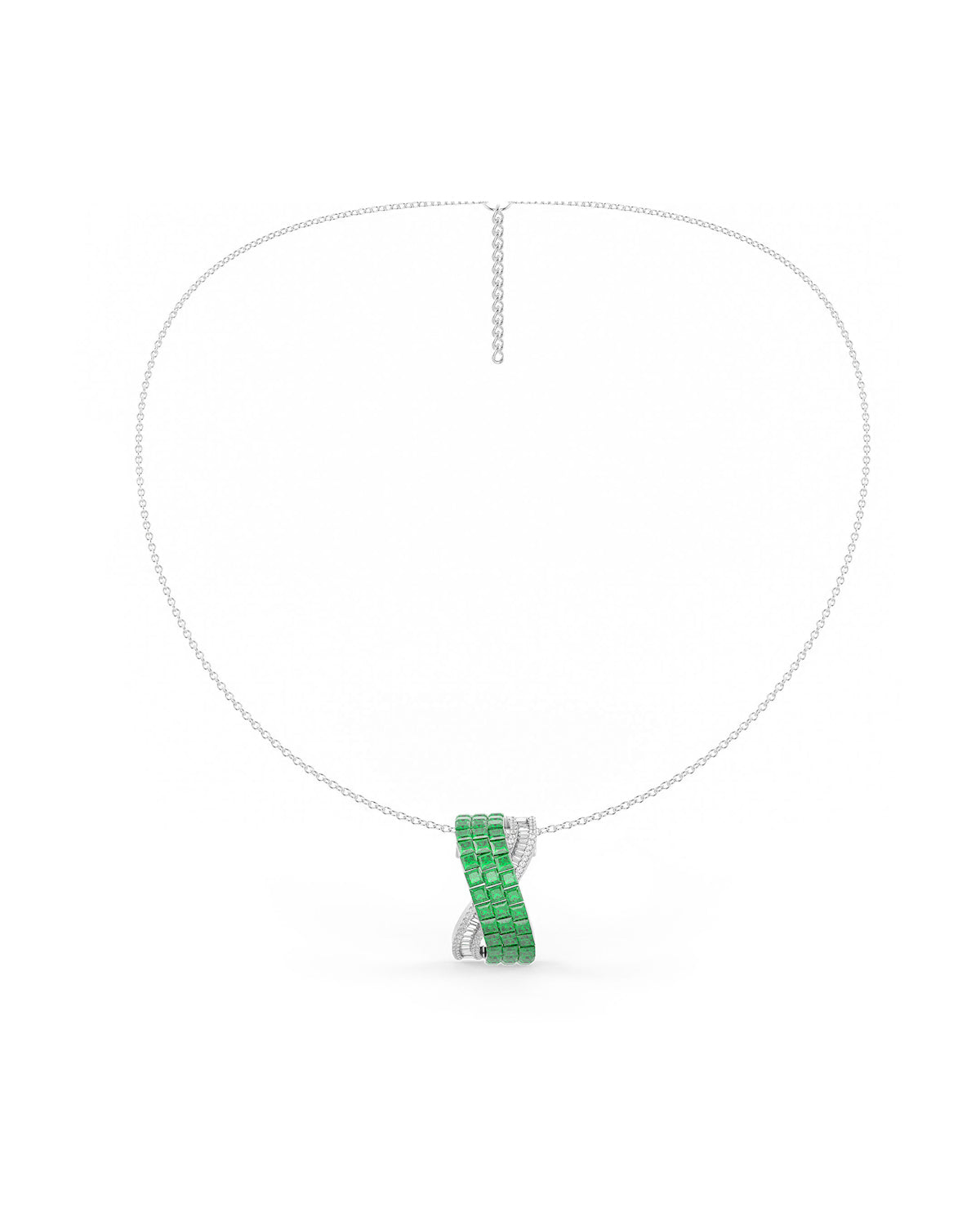 Foliage Twist Pendant With Silver Chain