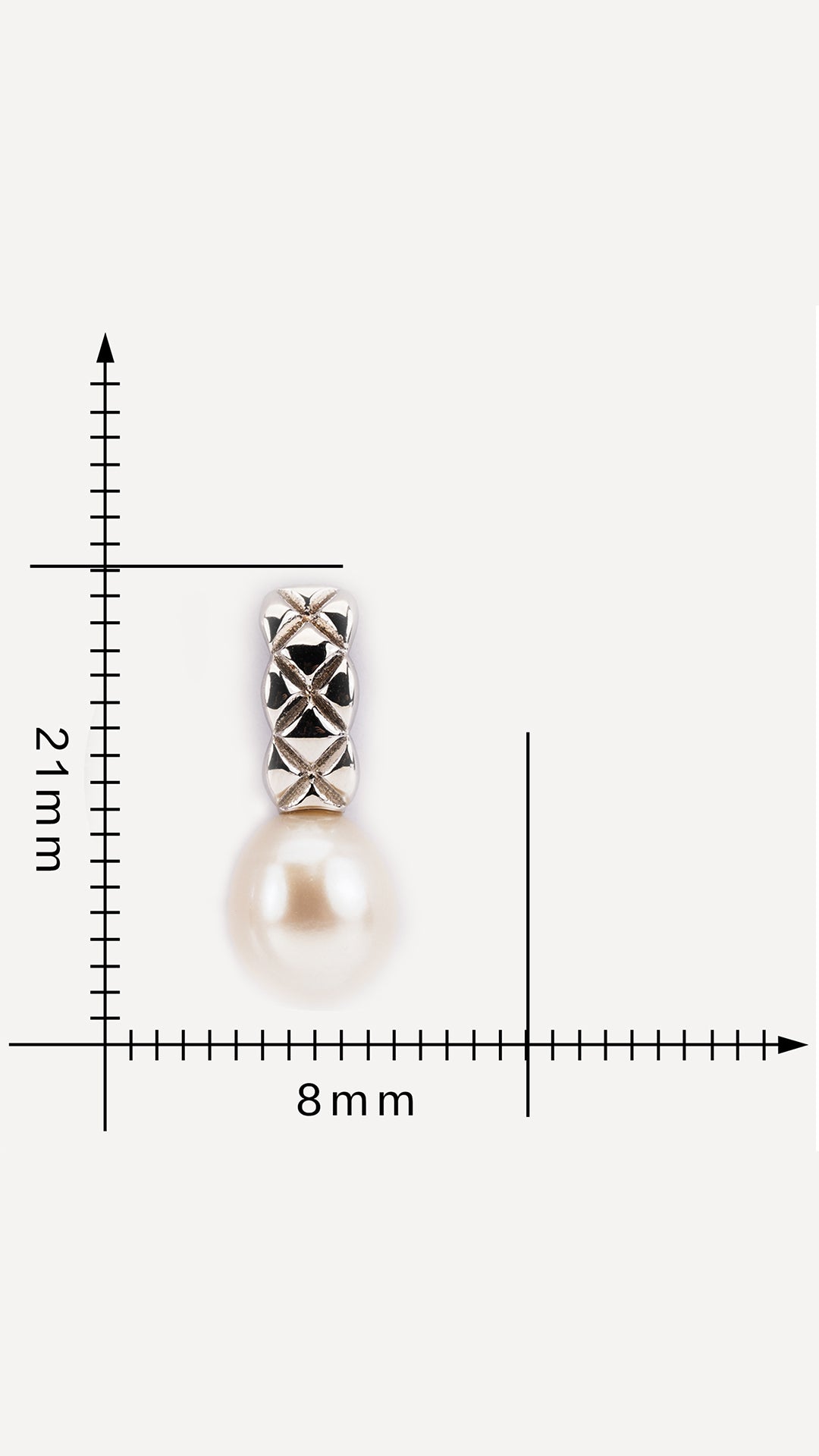 Quilted Silver Pearl Drop Earrings