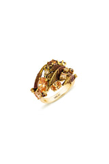 Amber Cascade Cocktail Ring