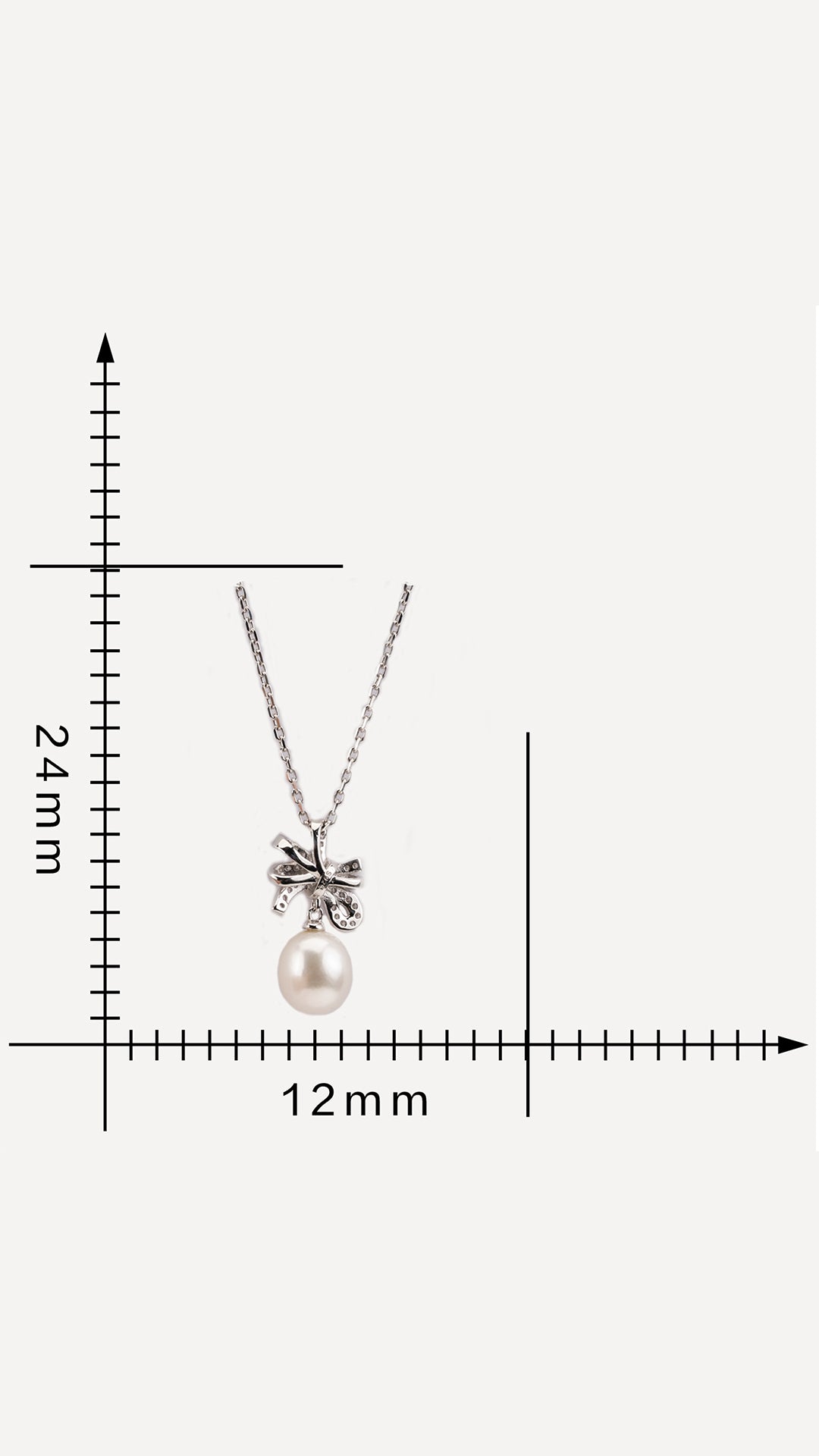 Vintage Teardrop Crystal Bow Pearl Necklace