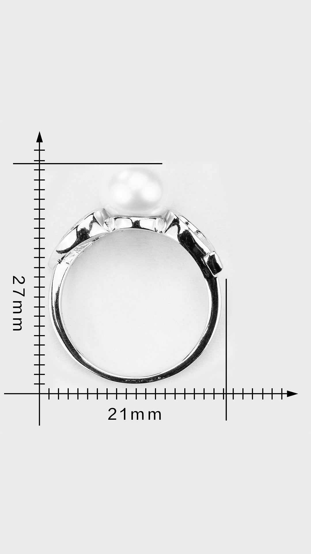 Sparkling Pearl and Zirconia Ring