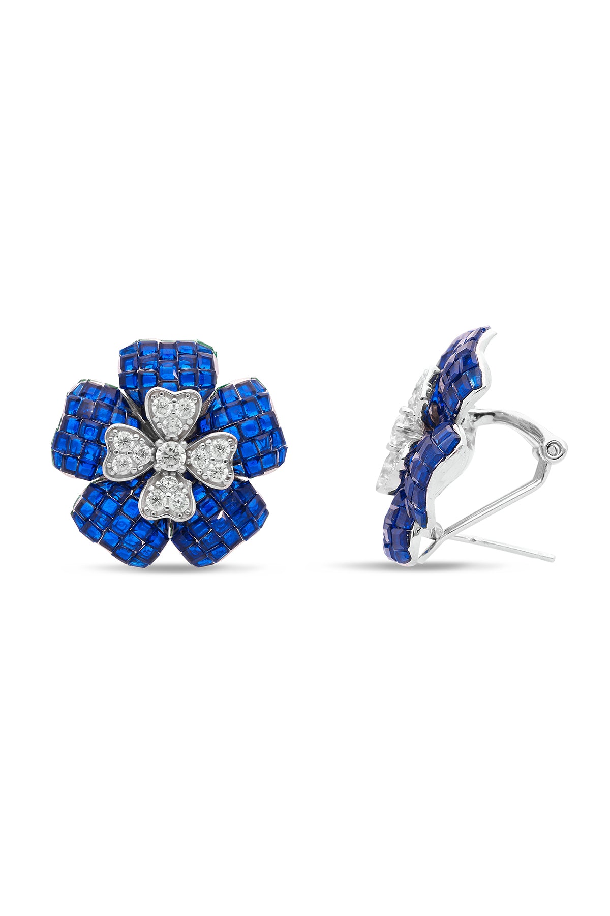 Blooming Blue Sapphire Euphoria Stud Earrings