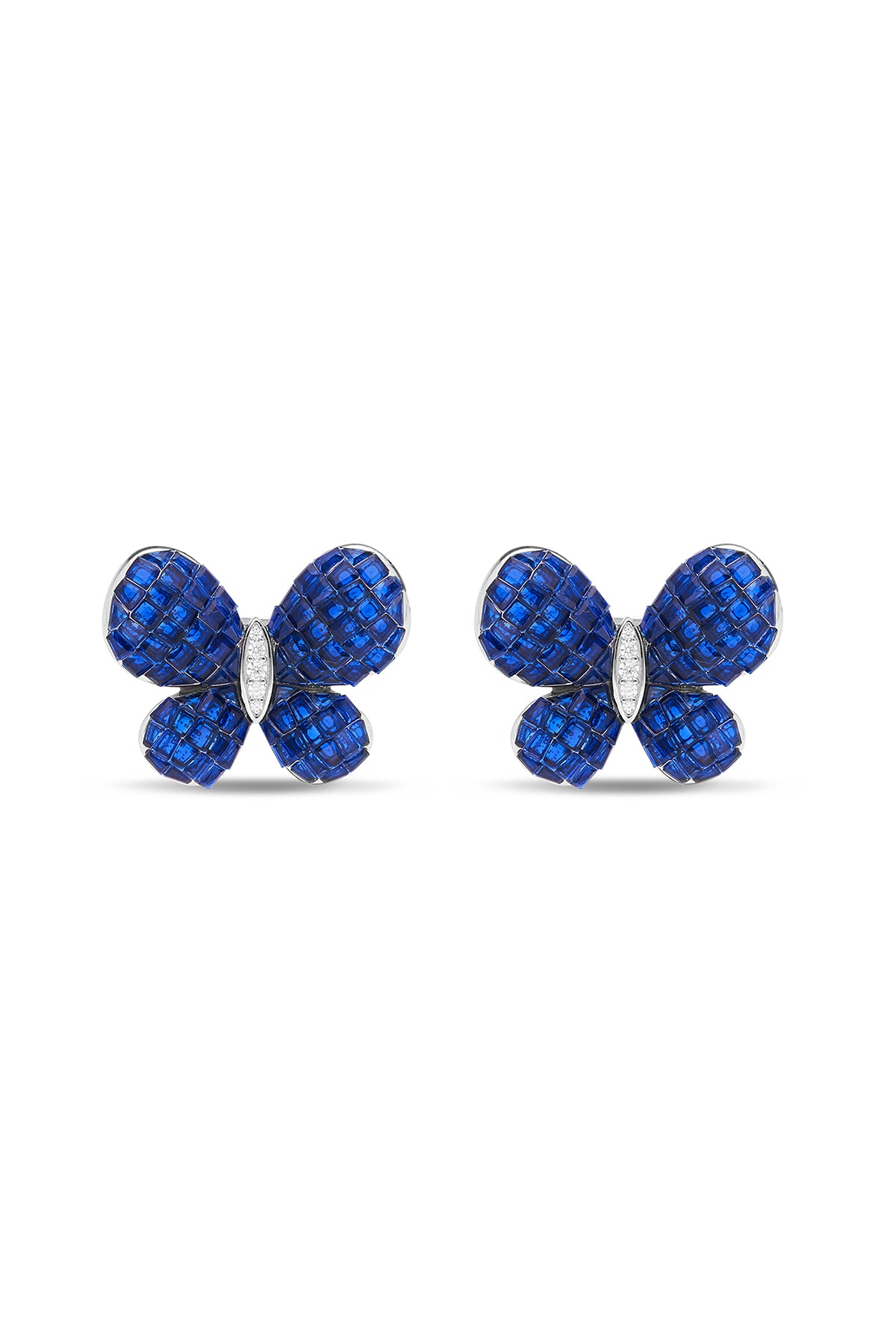 Fluttering Wings Blue Sapphire Earrings