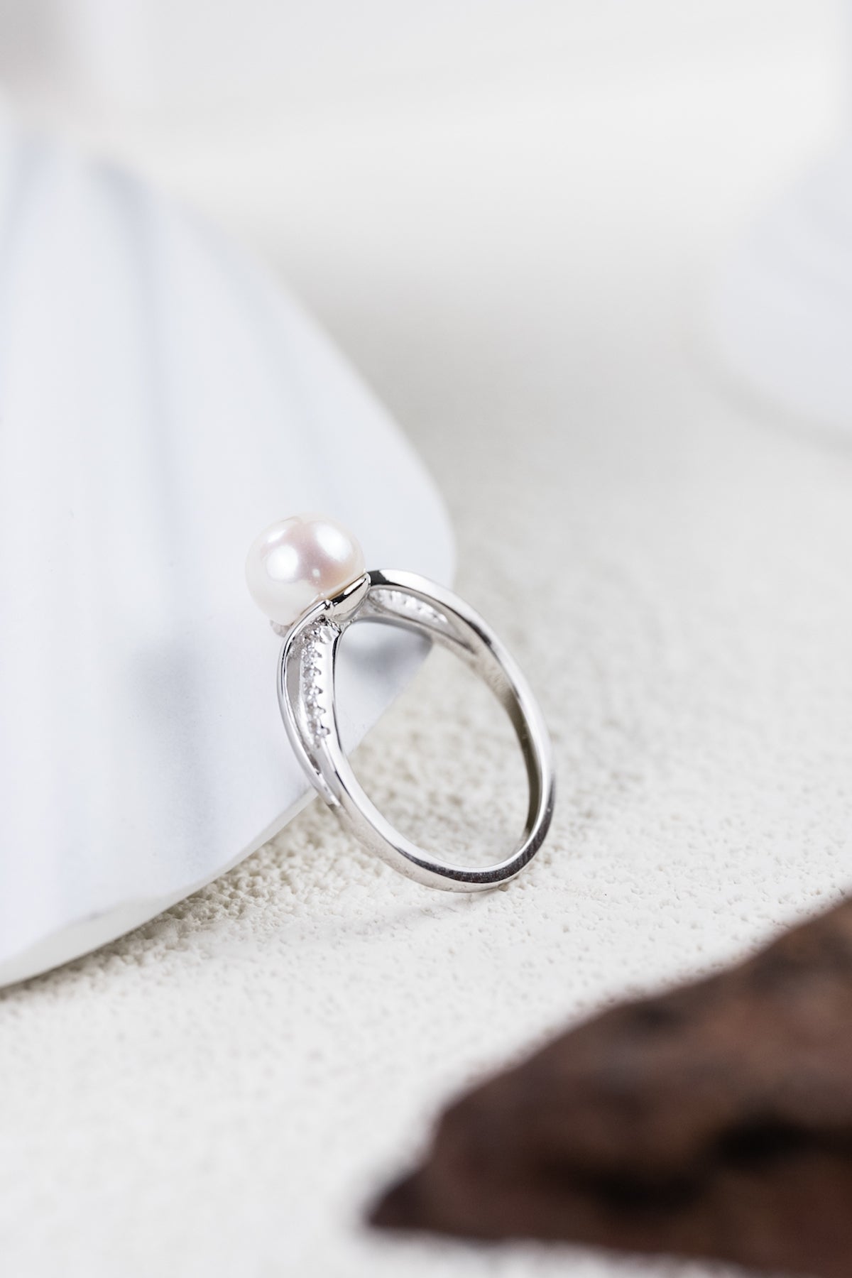 Pure Pearl Pave Band Ring