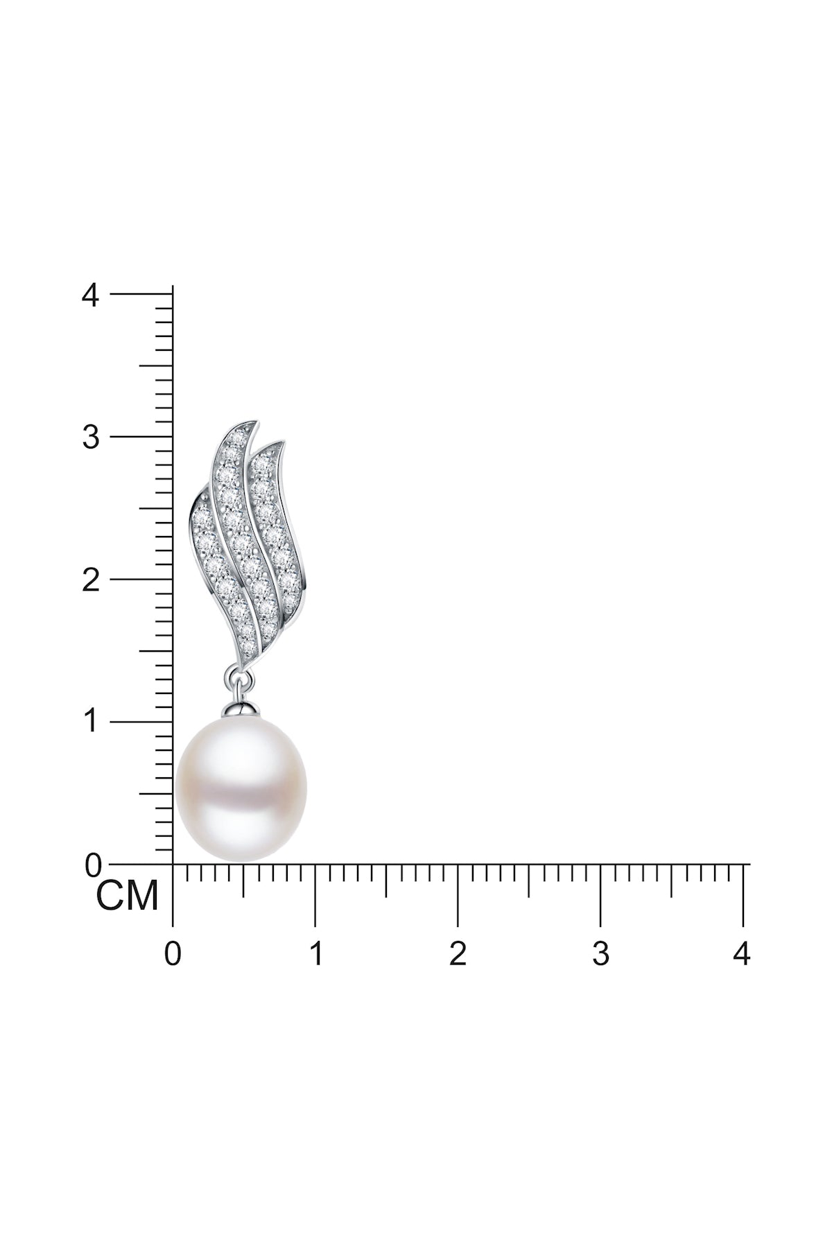 Wave Pave Pearl Drop Earrings