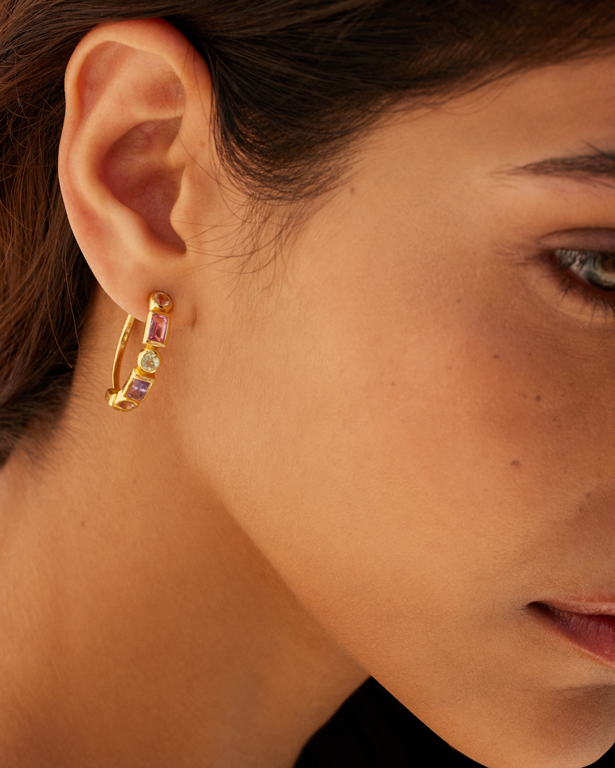 Sunset Mosaic Hoop Earrings