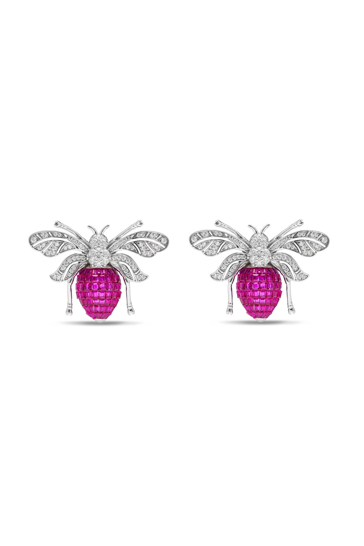 Forest Ruby Fable Bee Earrings