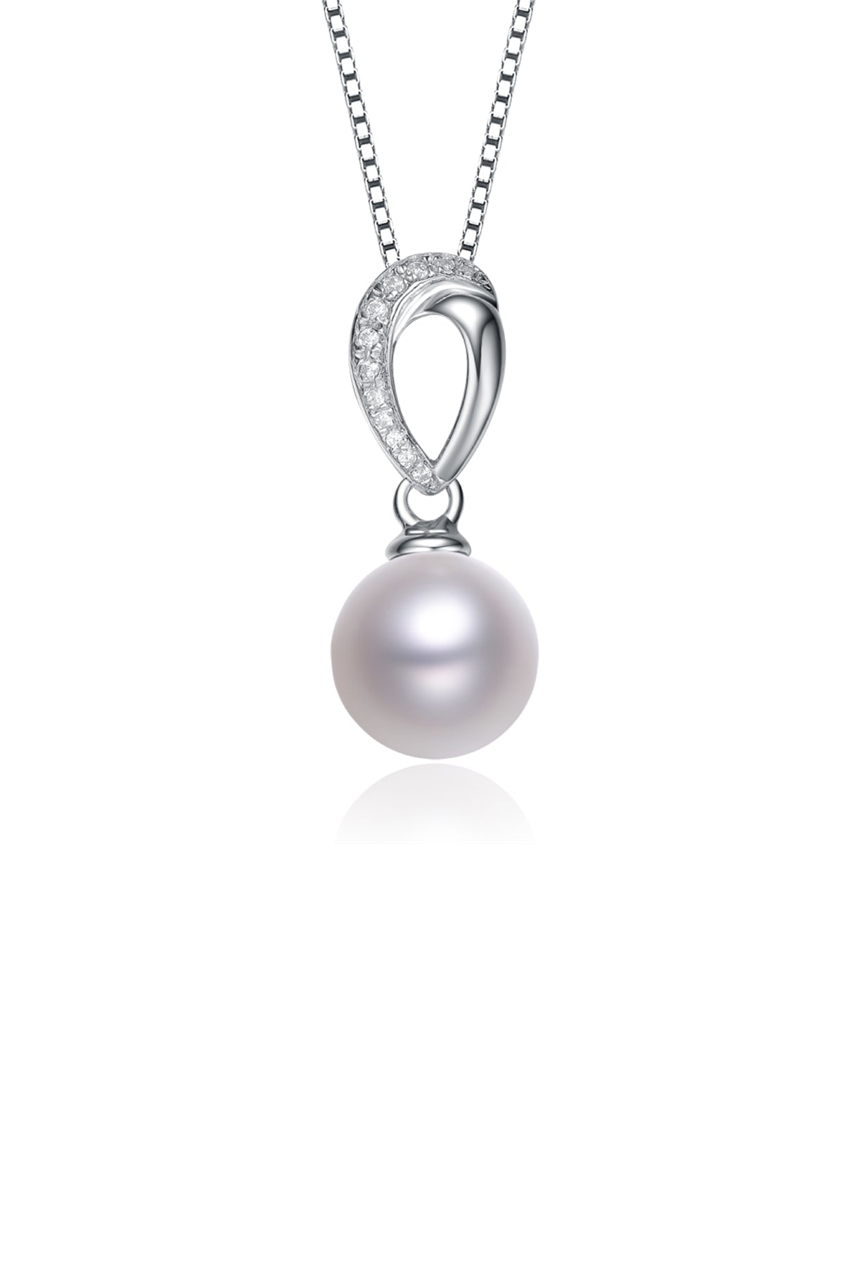 Sparkling Teardrop Pearl Pendant Necklace