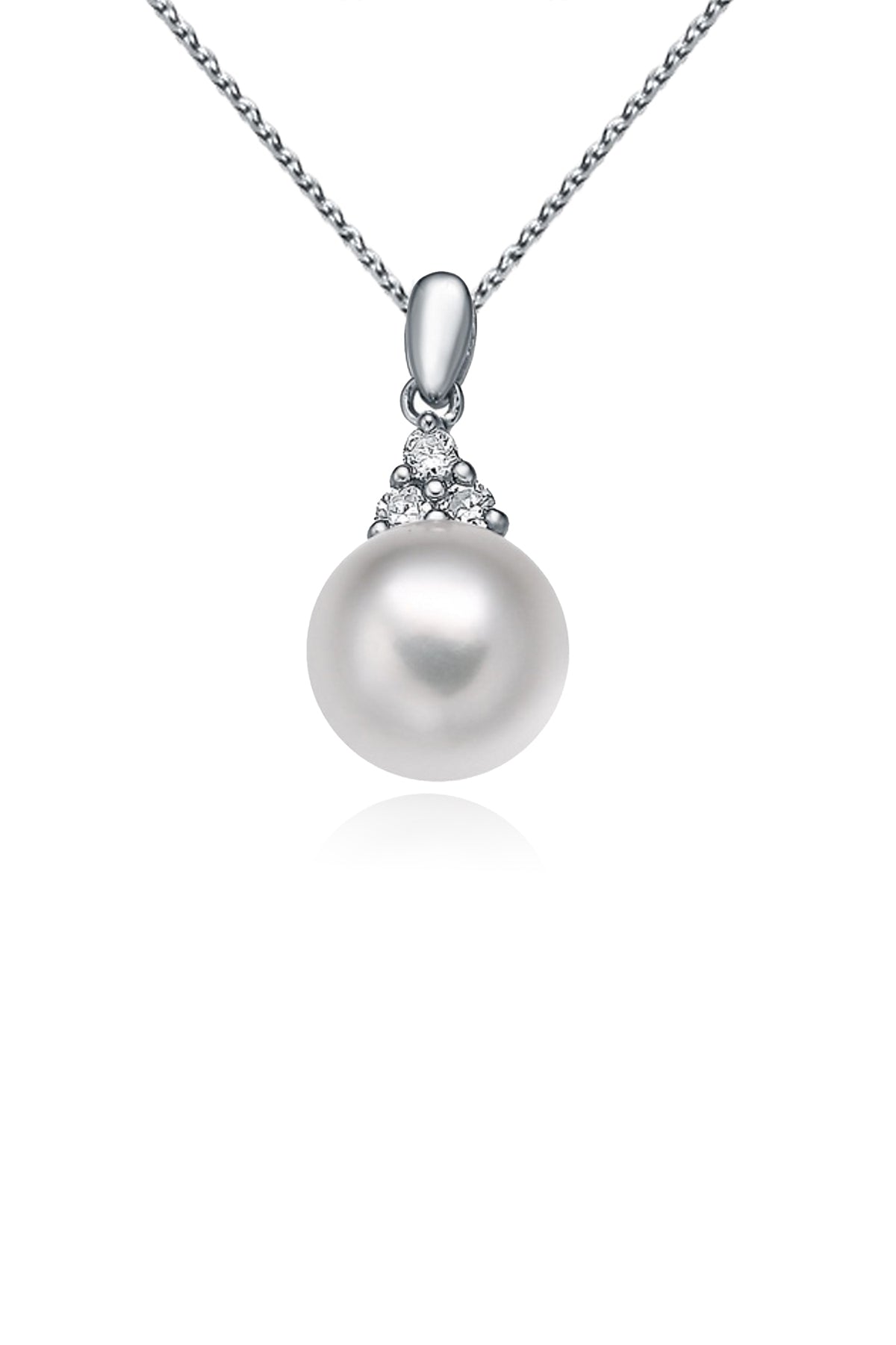 Classy Pearl & Solitaire Pendant Necklace