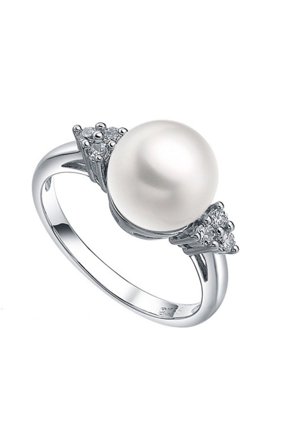 Classy Pearl & Solitaire Ring