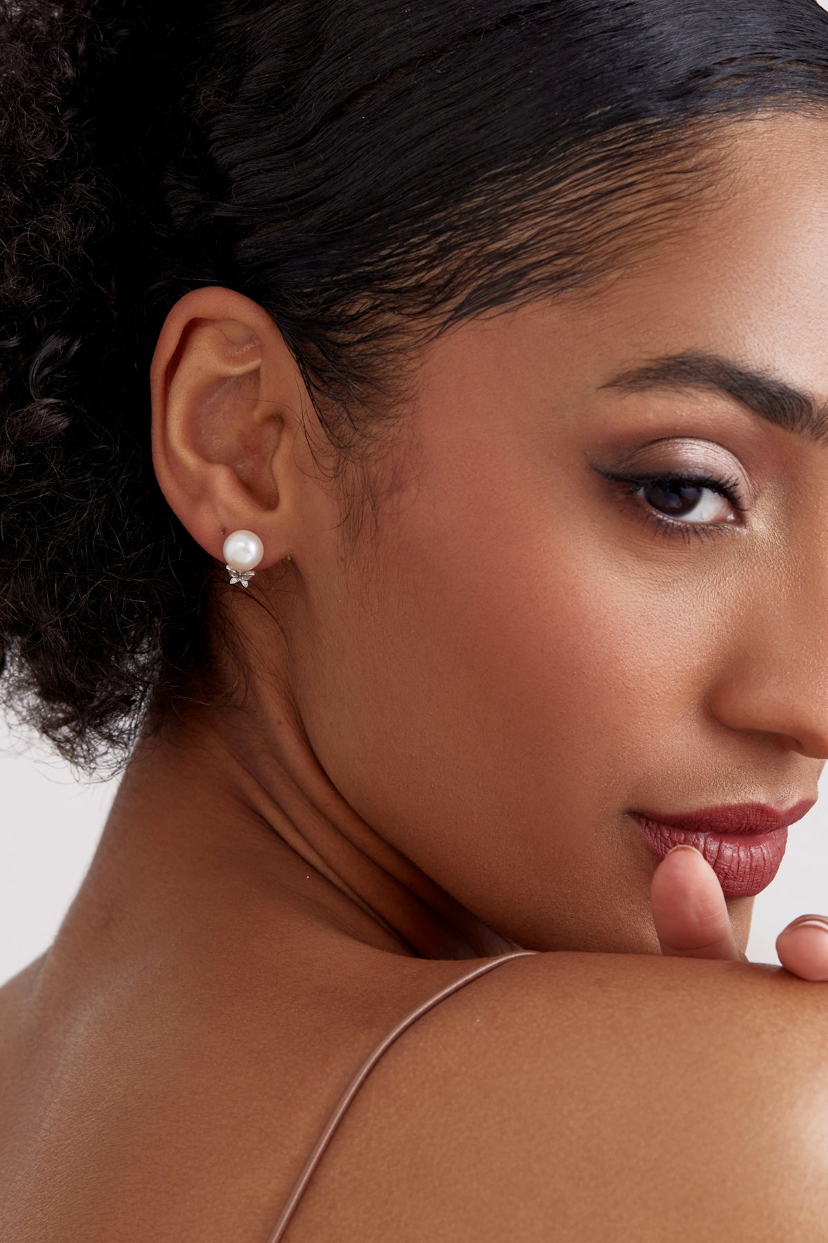 Brilliant Butterfly Pearl Earrings