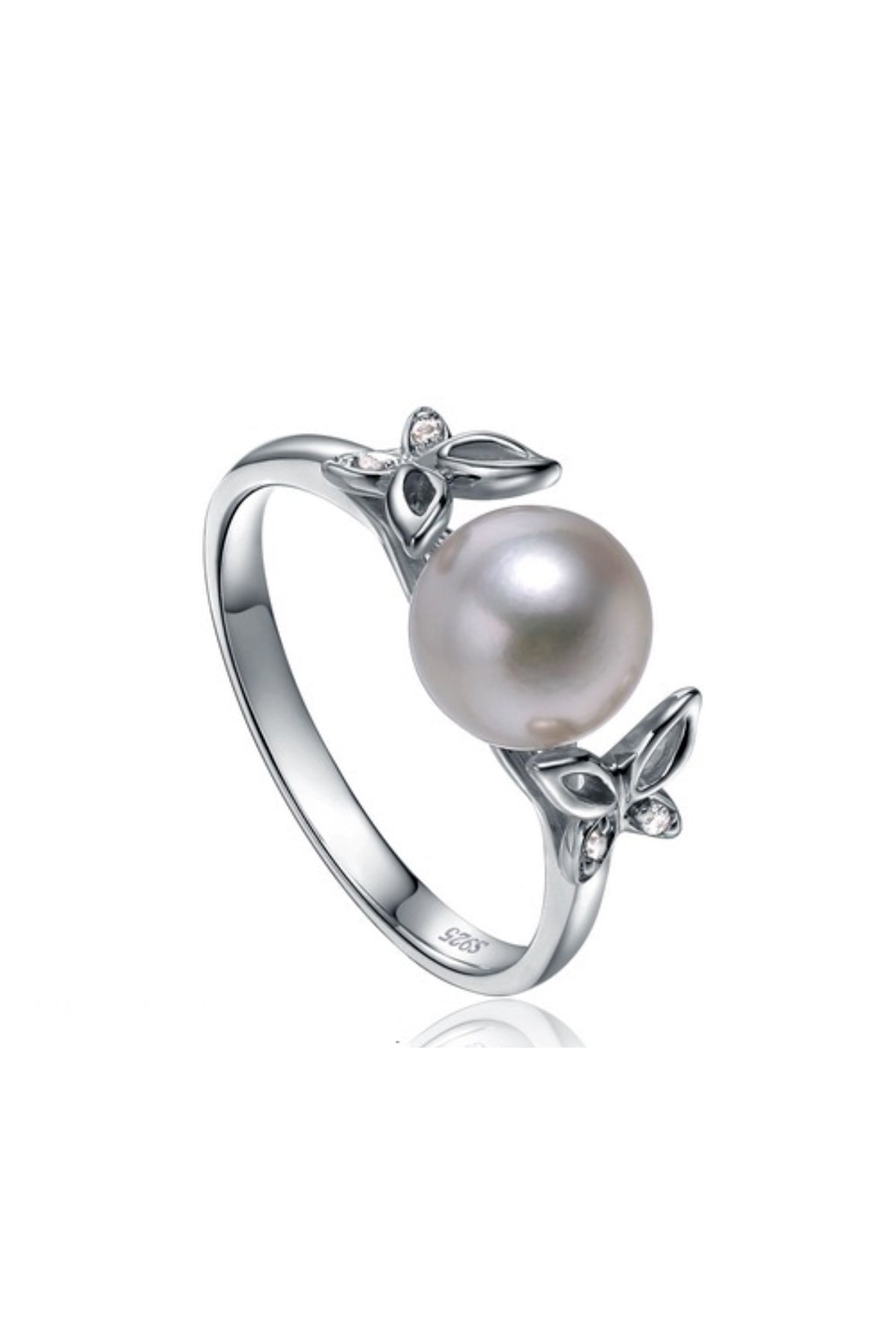 Brilliant Butterfly Pearl Ring