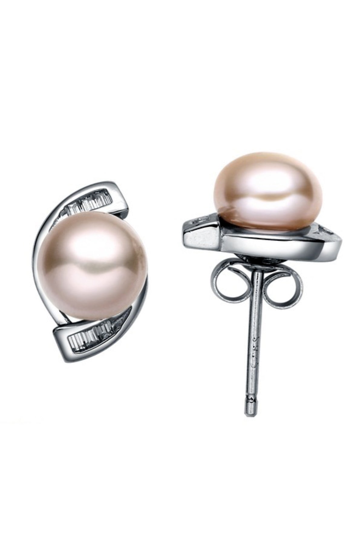 Elegant Dreams Pearl & Baguette Earrings