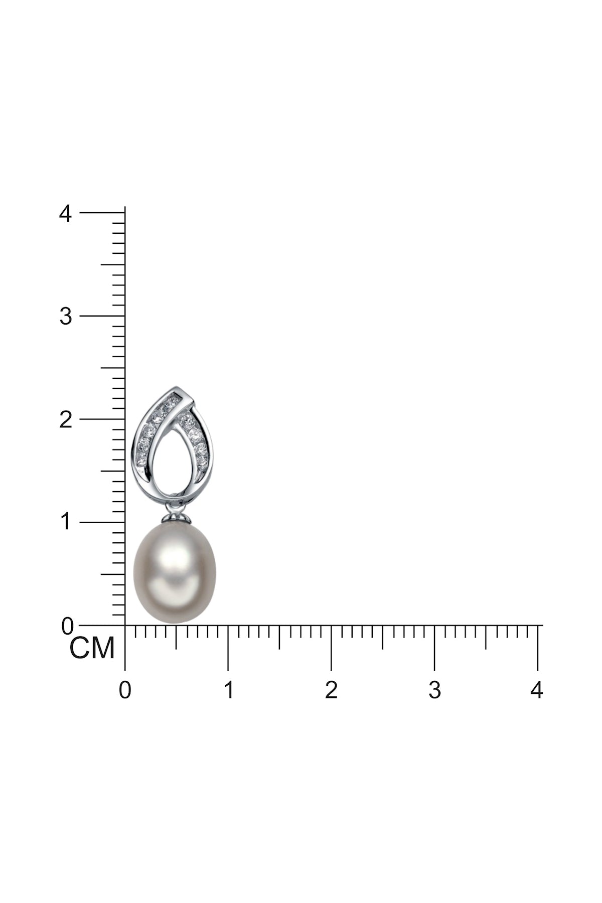 Sparkling Silver Teardrop Pearl Earrings