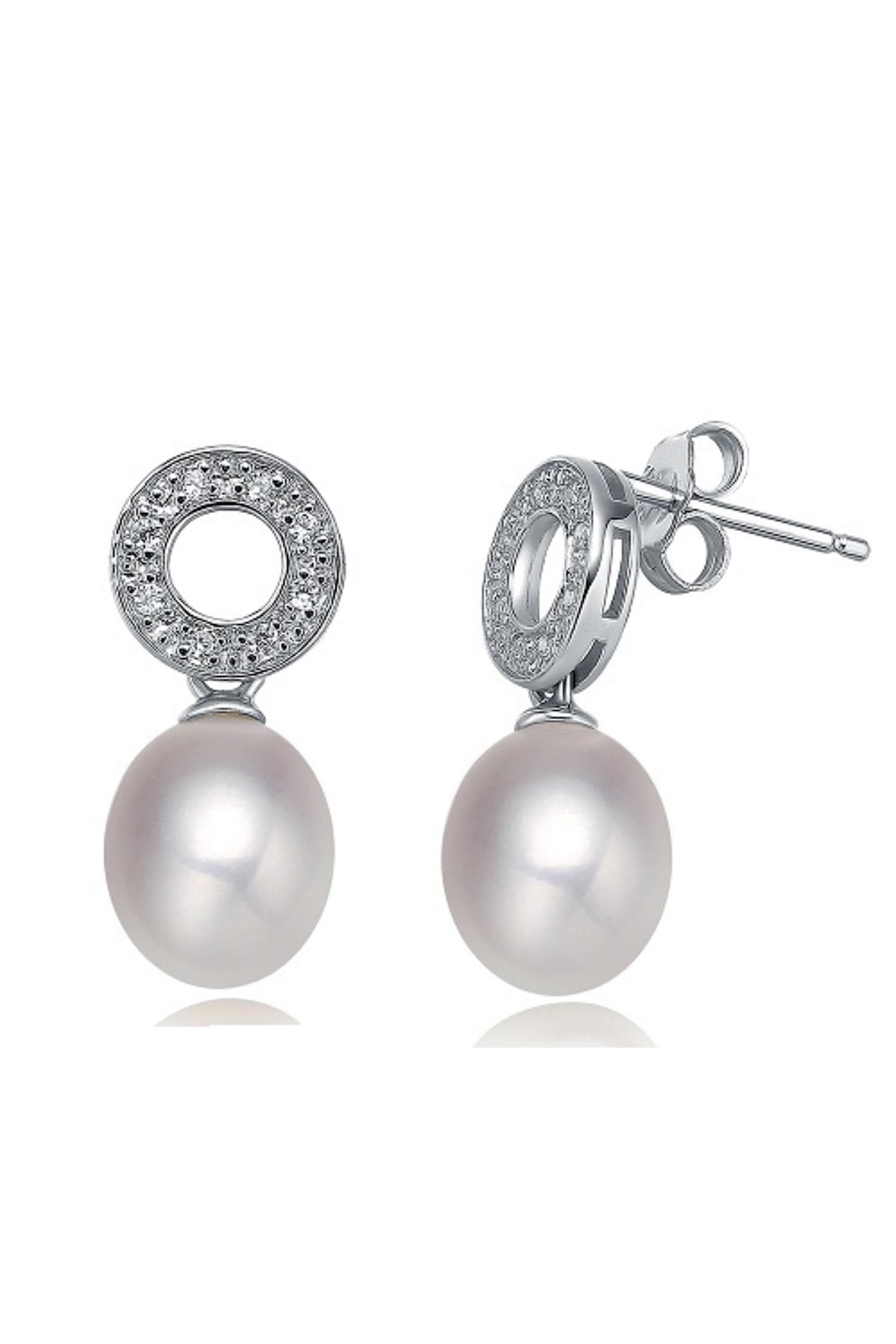 Precious Pave Pearl Drop Earrings