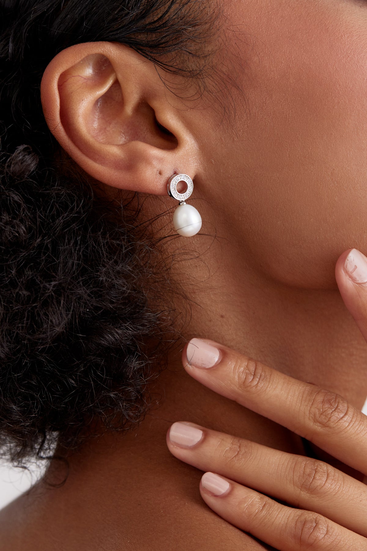 Precious Pave Pearl Drop Earrings