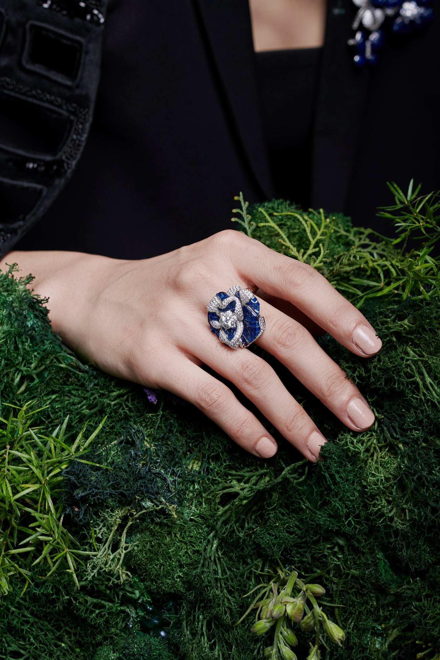 Wildflower Blue sapphire Whispers Statement Ring