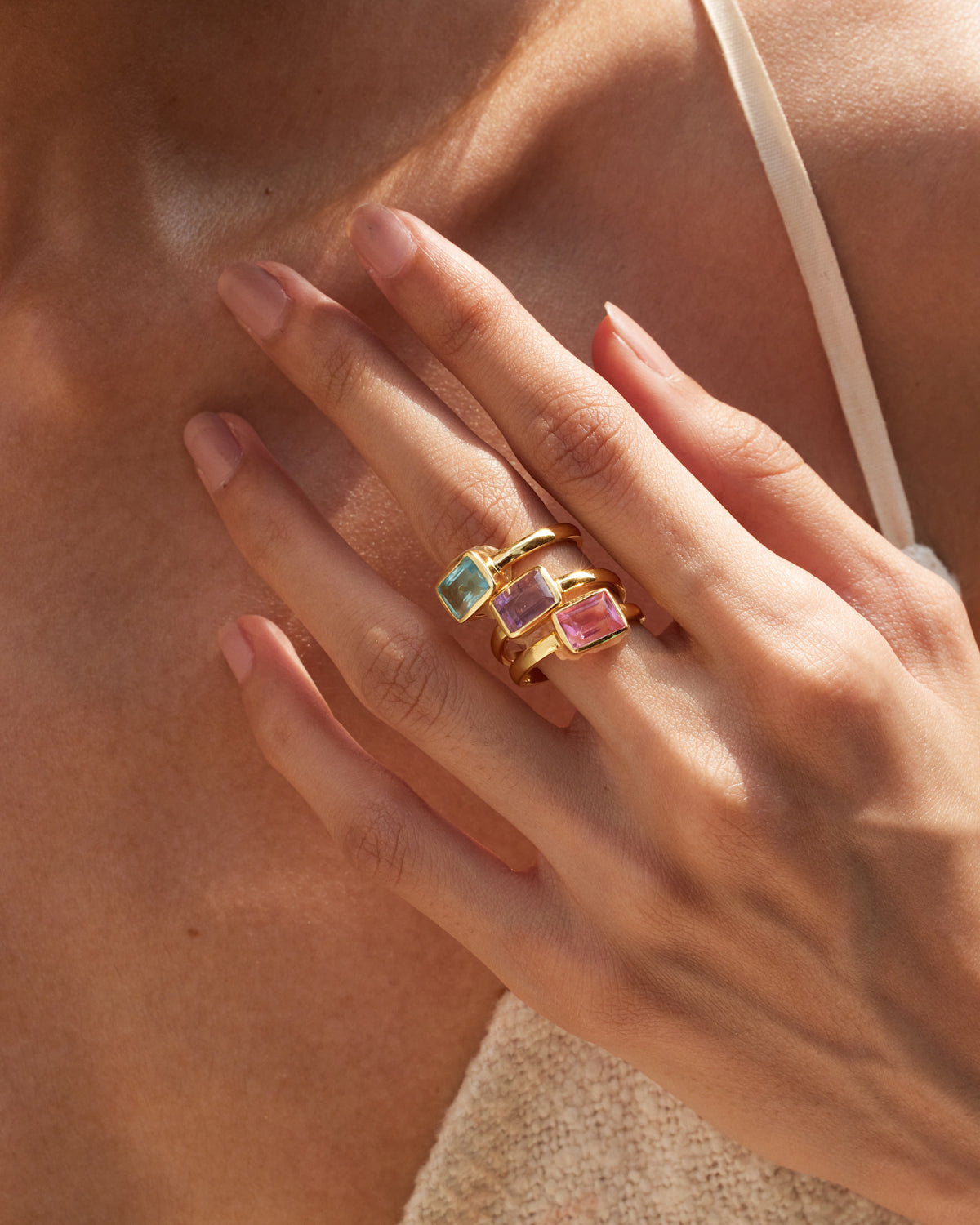 Santorini Sol Stack Rings