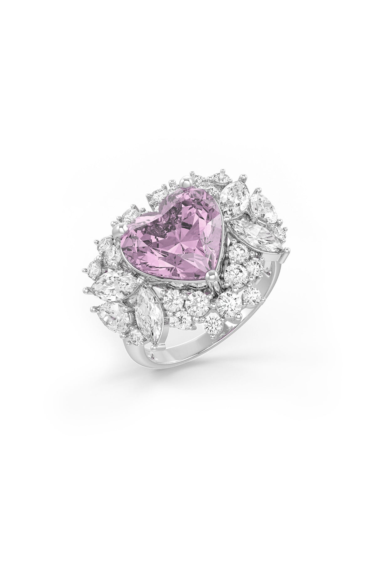 Amethyst Heartbeat Cocktail Ring