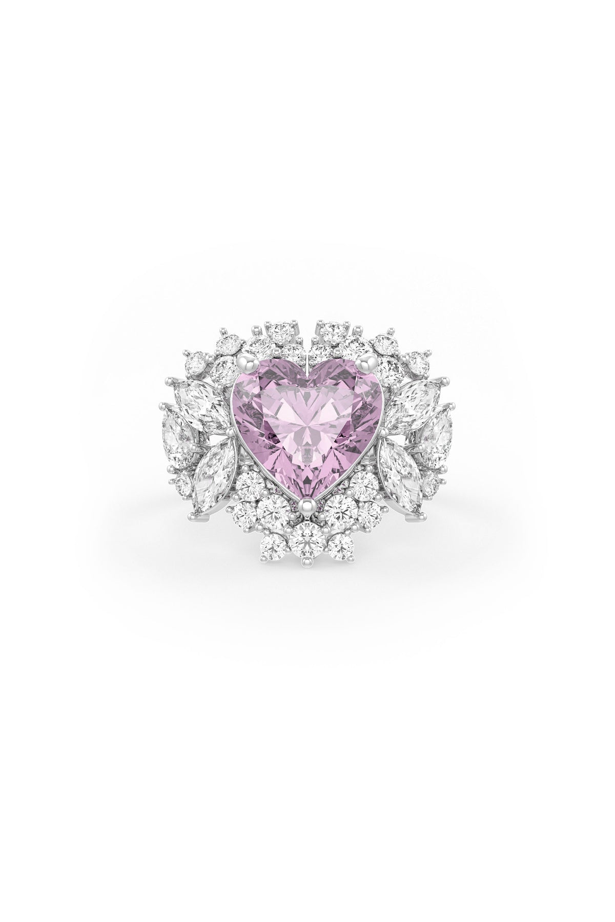 Amethyst Heartbeat Cocktail Ring