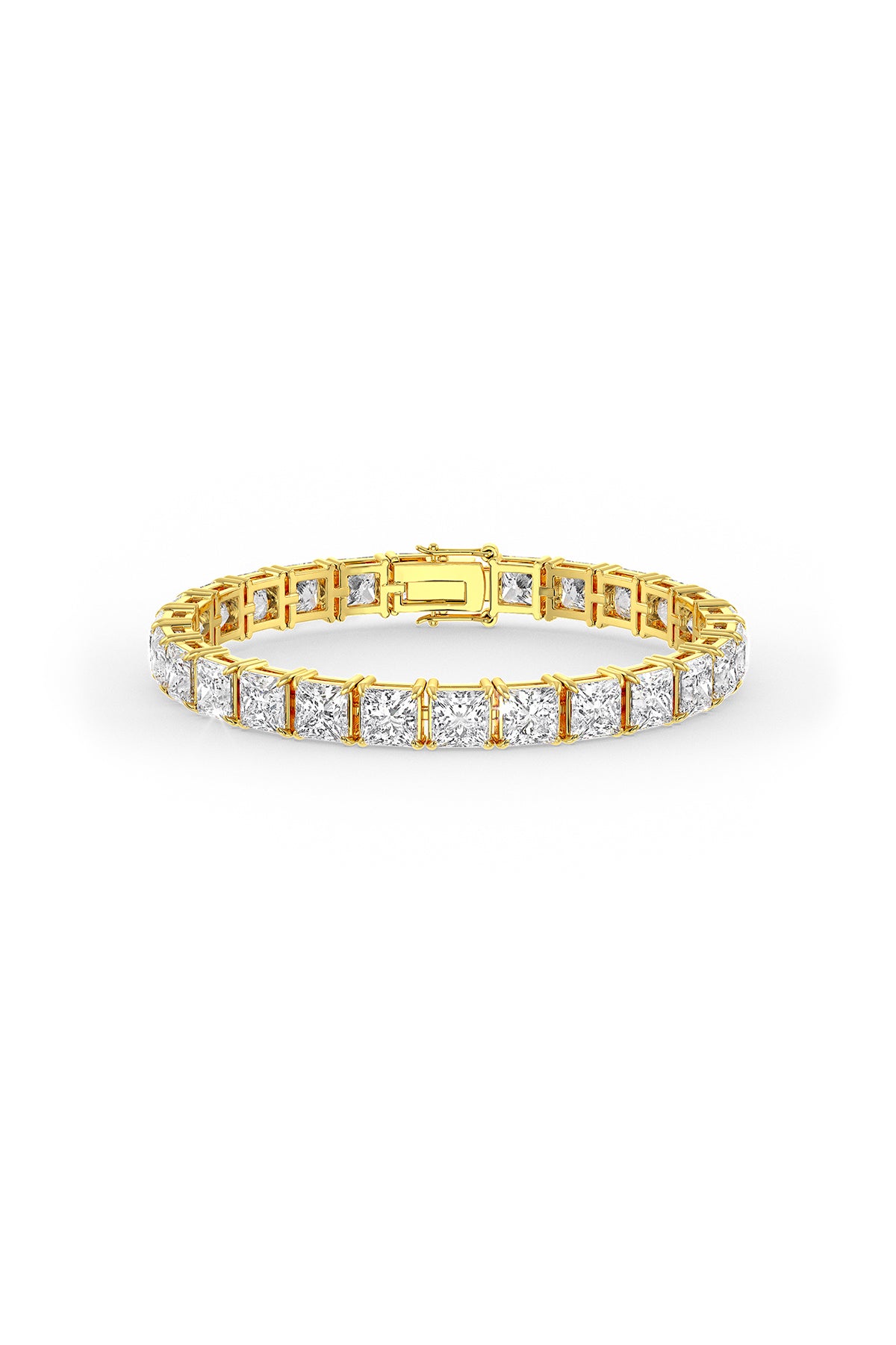 Square Shaped Solitaire Tennis Bracelet