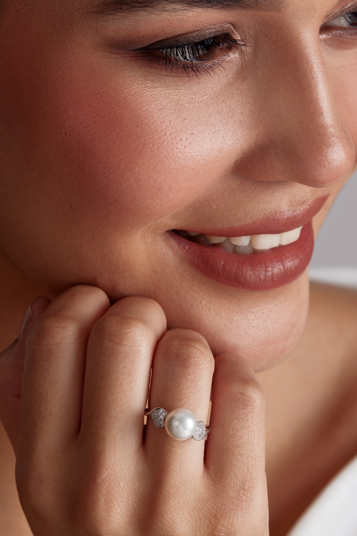 Sparkling Heart of Pearl Ring