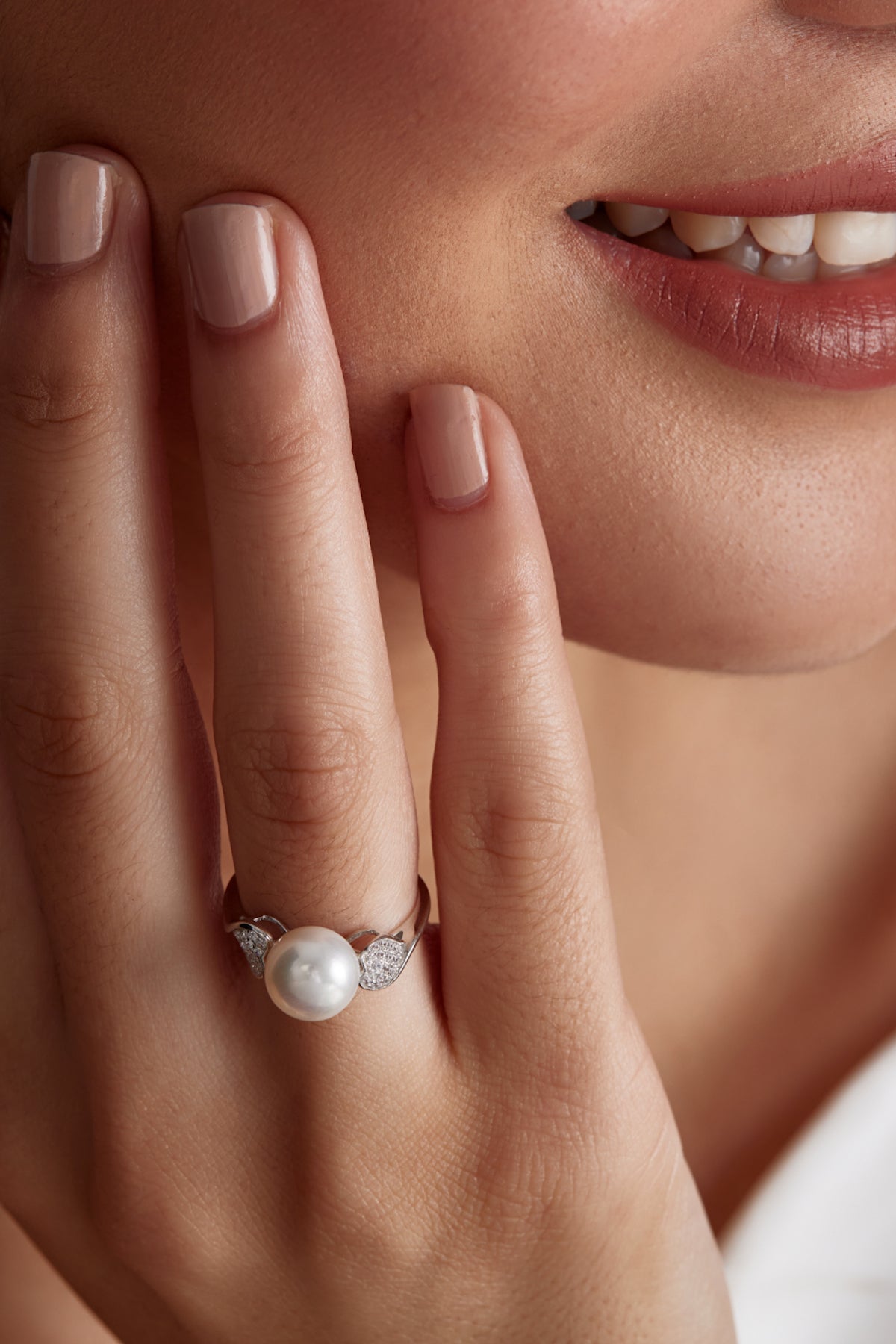 Sparkling Heart of Pearl Ring
