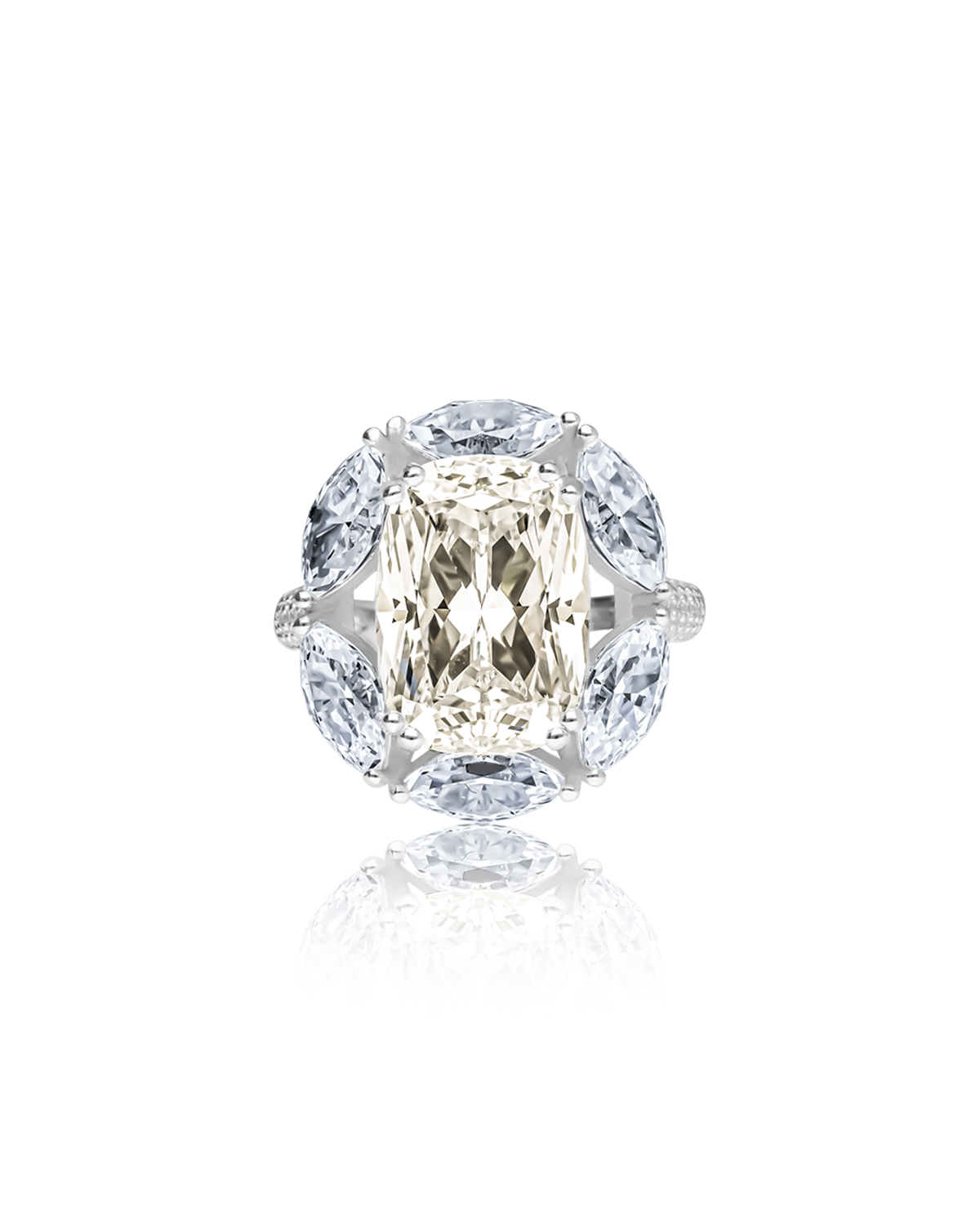 Vine Crowned Halo Cocktail Ring