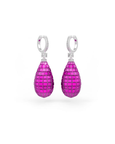 Ruby Enchanted Raindrop Dangler Earrings