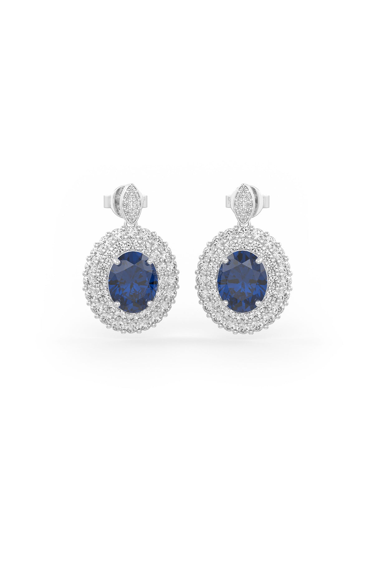 Twilight Sparkle Statement Earrings in Blue Sapphire