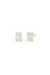 Oval Shaped 6x8mm Solitaire Stud Earrings