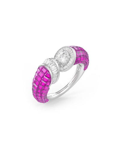 Ruby Twilight Enchantment Cocktail Ring