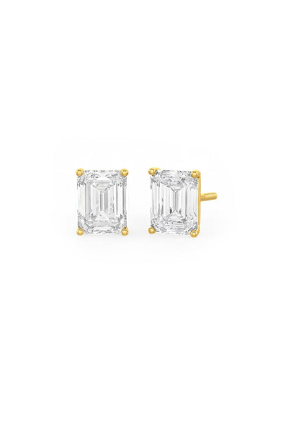 Emerald Cut Solitaire Stud Earrings