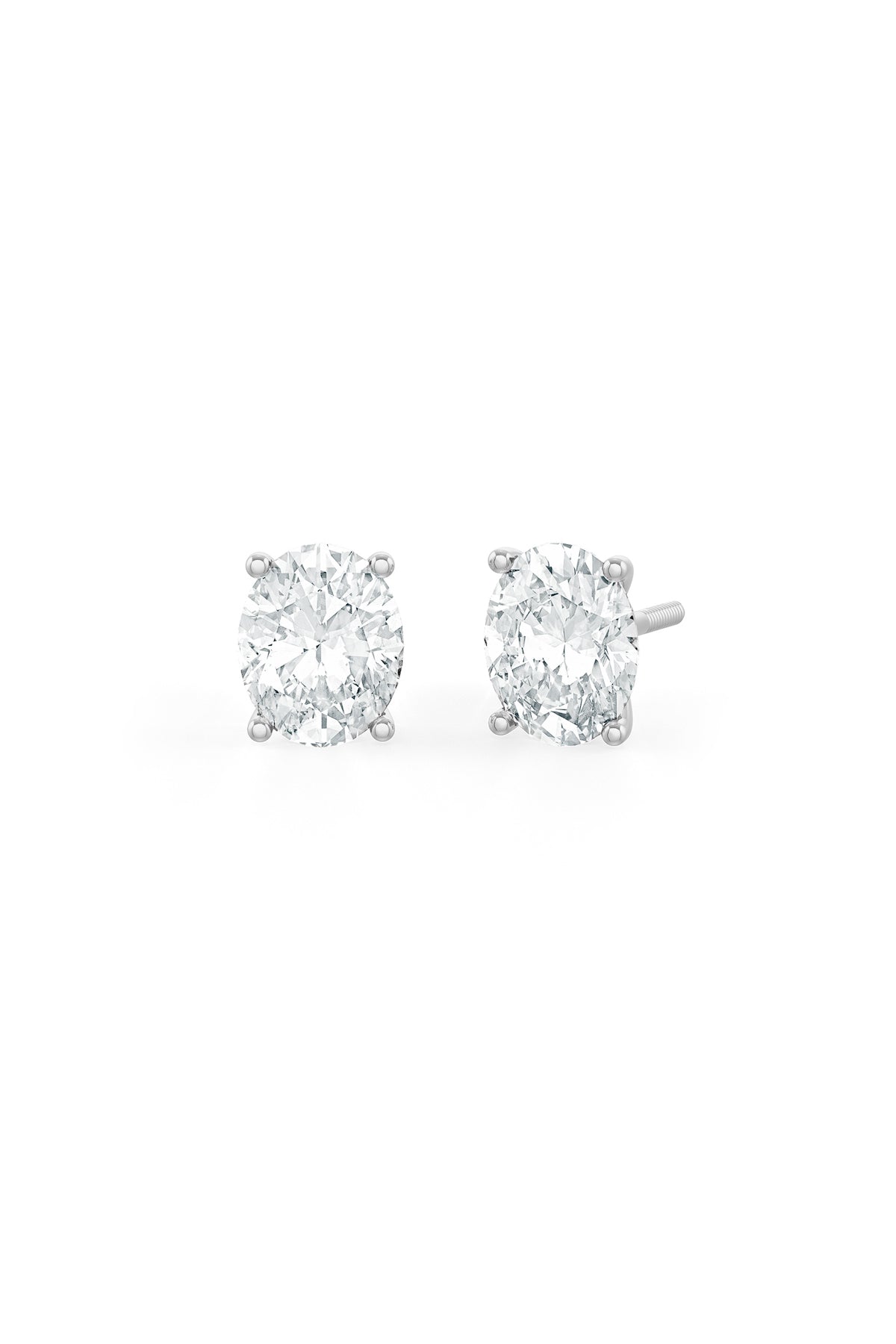 Oval Shaped 8x10mm Solitaire Stud Earrings