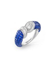 Blue Sapphire Twilight Enchantment Cocktail Ring