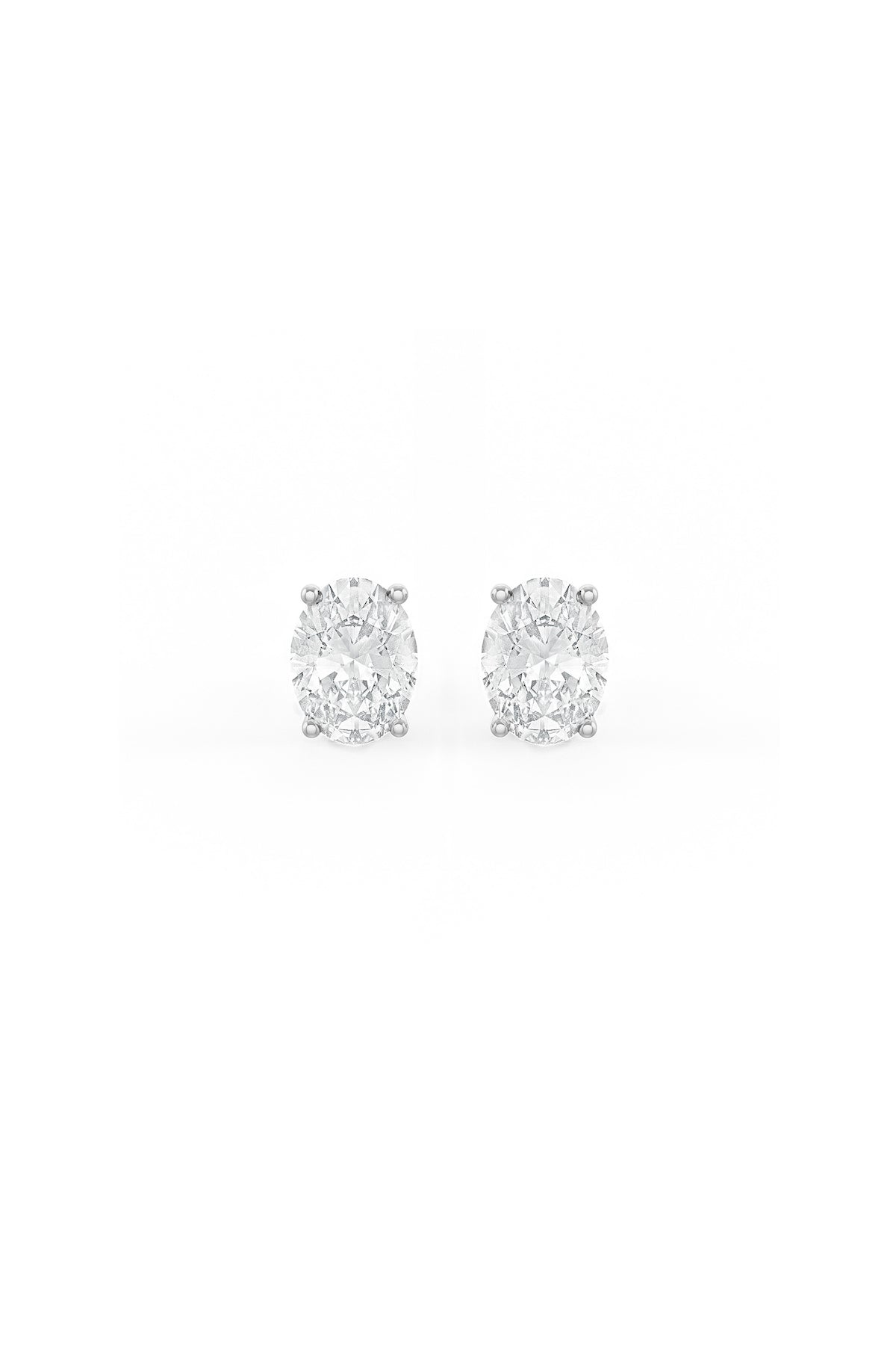 Oval Shaped 6x8mm Solitaire Stud Earrings