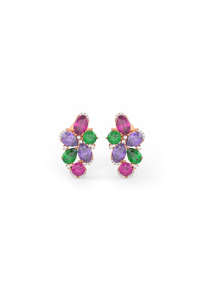 Multicolored Fleur Blossom Earrings