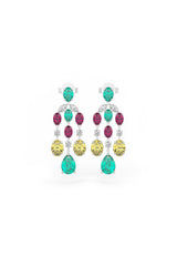 Aqua Sapphire Chandelier Dangler Earrings