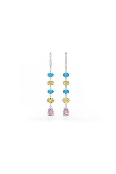 Multicolored Rainbow Cascade Dangler Earrings