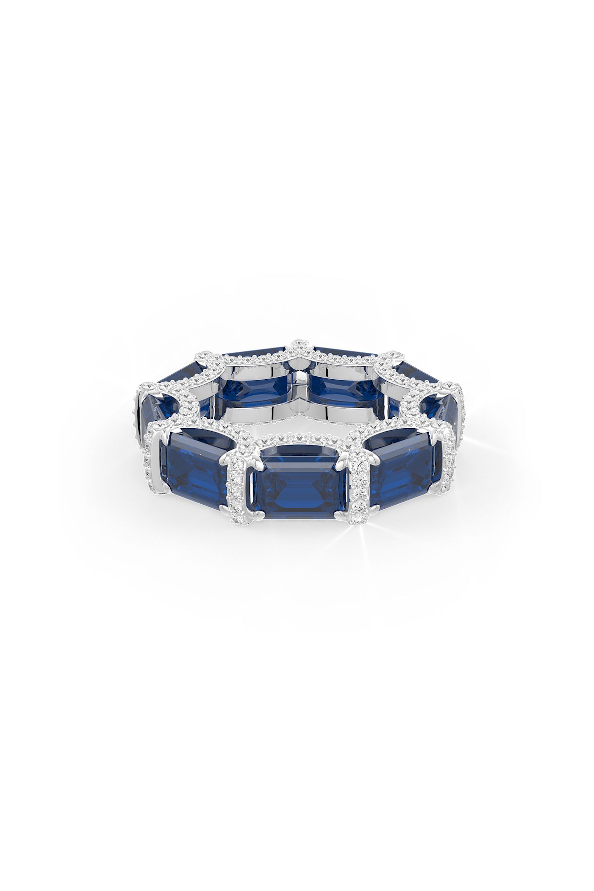 Blue Sapphire Eternity Band Wedding Ring