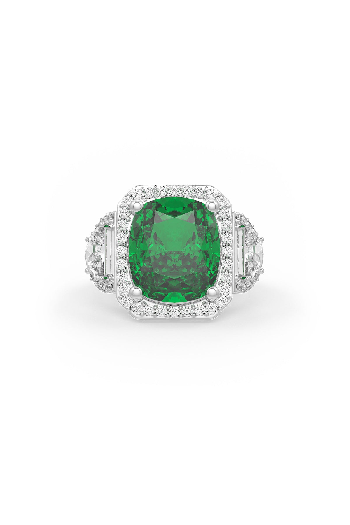 Emerald Majesty Halo Ring